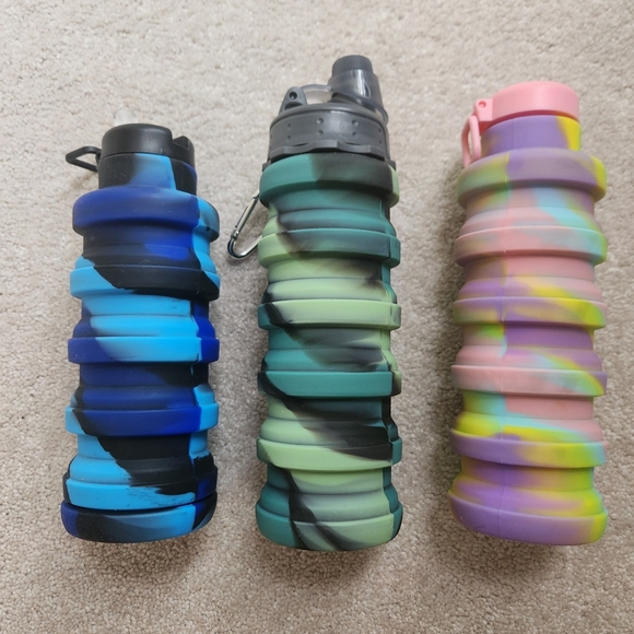 Colorful Collapsible Water Bottles, Flexible, Fun! - Picture 2 of 7